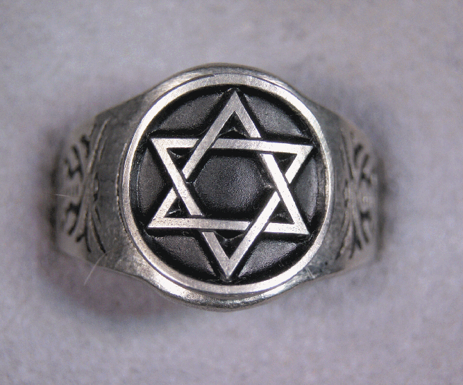 STAR OF DAVID RING Judaica Jewish Israel Hebrew Ring Pewter Sizes 7 to