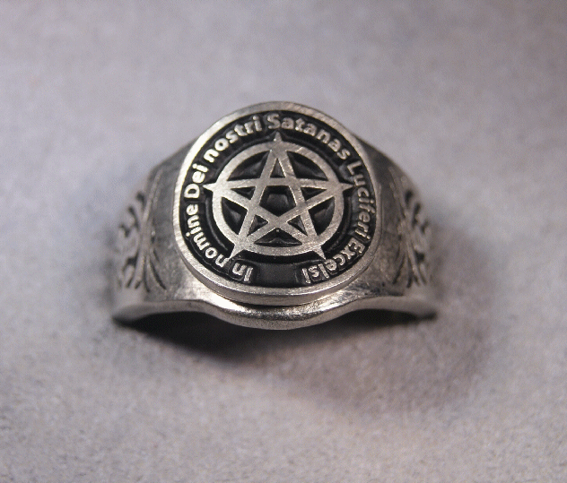 satan's Invocation Pentagram Ring AVE SATANA Sizes 7 to 14 Availible | eBay